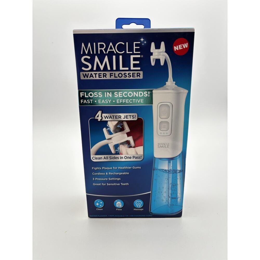 Miracle Smile Water Flosser, Portable Dental Rechargeable Water Flosser New